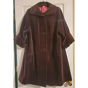 60's Surrey Classics Of Canada Velvet Swing Coat XL Cocoa Brown 38" L, P2P 24"